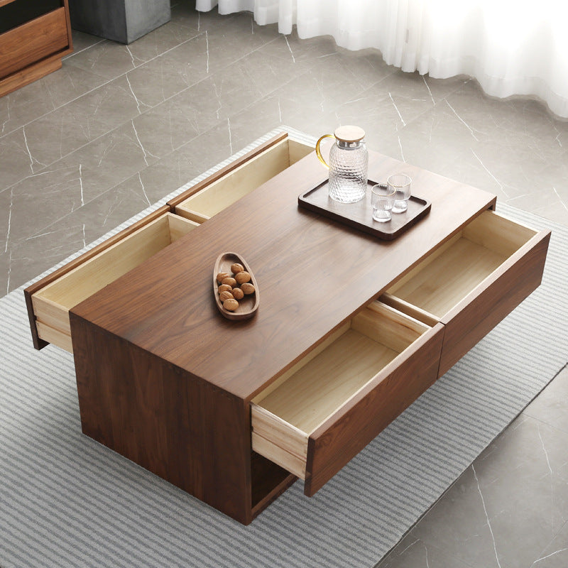 Minimalist Wood Coffee Table 4-Drawer