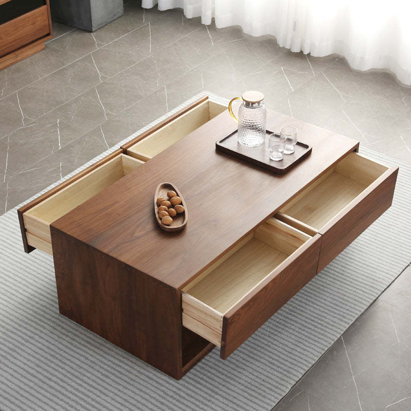 Minimalist Wood Coffee Table 4-Drawer