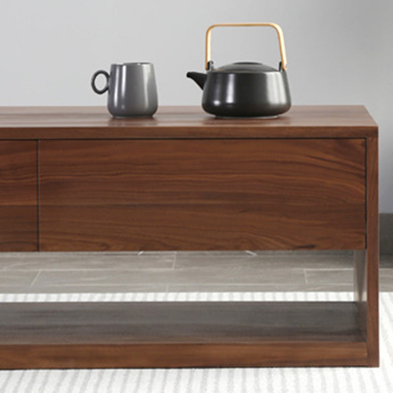 Minimalist Wood Coffee Table 4-Drawer