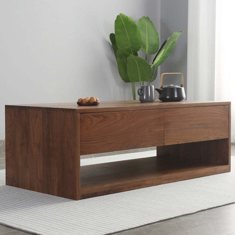 Minimalist Wood Coffee Table 4-Drawer