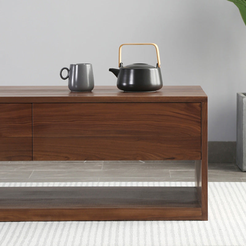 Minimalist Wood Coffee Table 4-Drawer