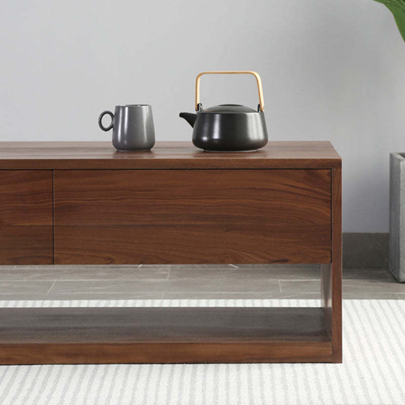 Minimalist Wood Coffee Table 4-Drawer
