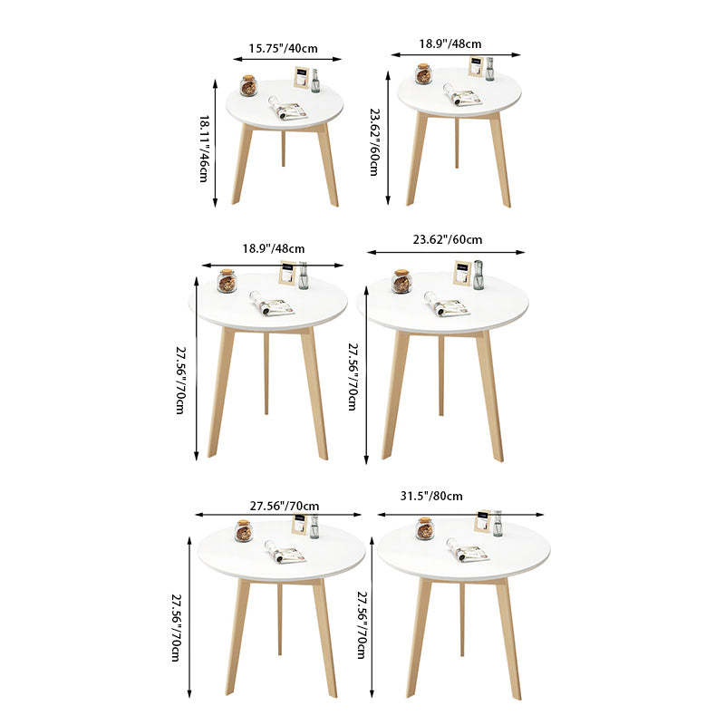 Minimalist Wood Tripod Coffee Table — White