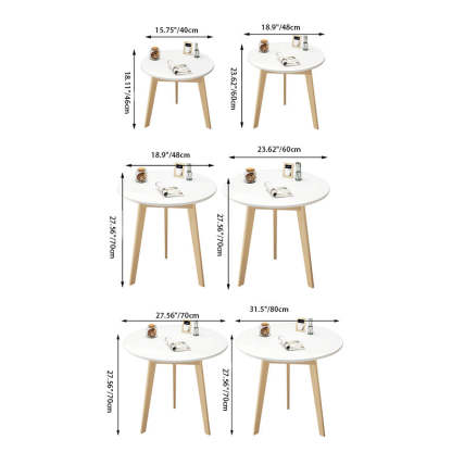 Minimalist Wood Tripod Coffee Table — White
