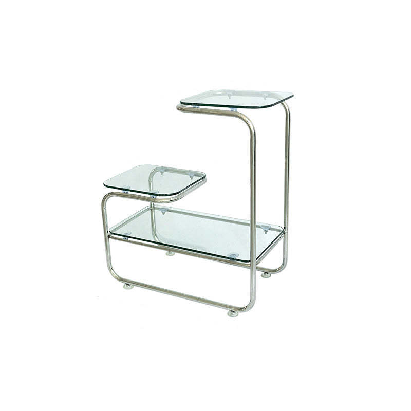 Brown iron art geometric end & side tables - art deco — Transparent