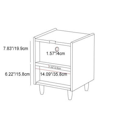 Retro Cherry Wood 1-Drawer Nightstand