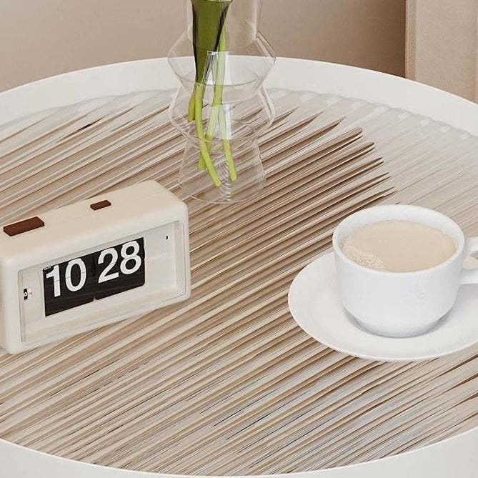 Modern Cylinder Glass Iron 2-Tier Nightstand