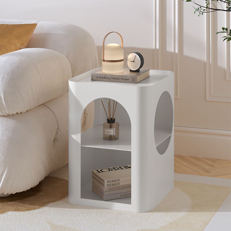 Minimalist 2-Tier Side Table — White