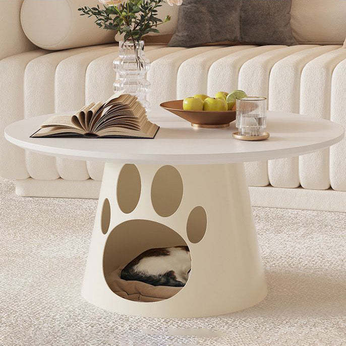 Cat Scratching Coffee Table 1-Cabinet — Off White