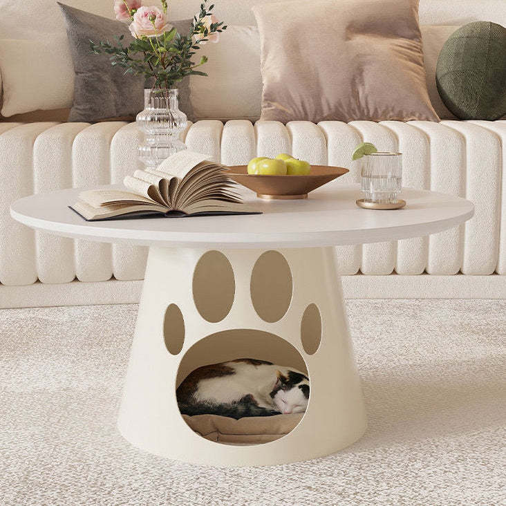 Cat Scratching Coffee Table 1-Cabinet — Off White