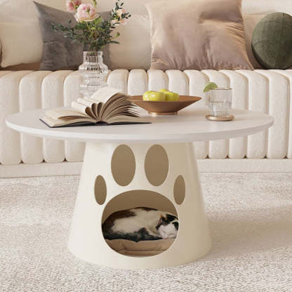 Cat Scratching Coffee Table 1-Cabinet — Off White
