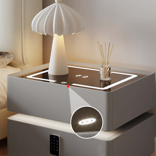 Nordic Glass Sintered Stone 2-Drawer Nightstand