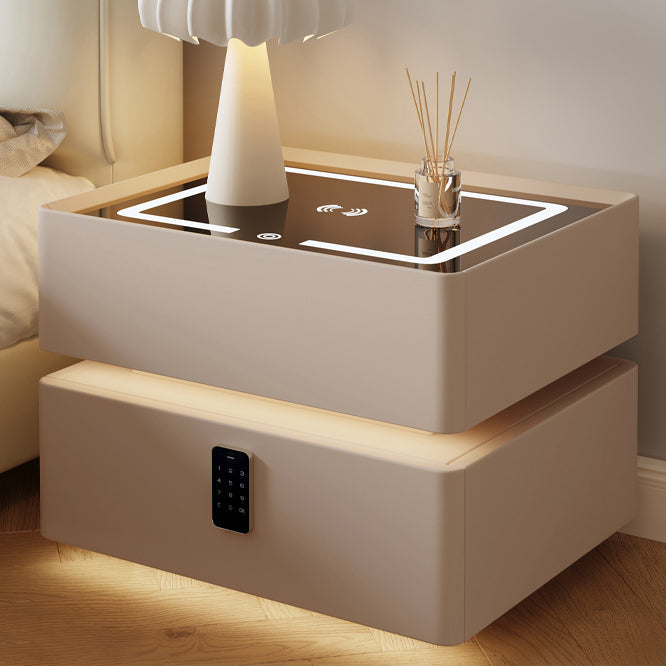 Nordic Glass Sintered Stone 2-Drawer Nightstand