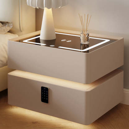 Nordic Glass Sintered Stone 2-Drawer Nightstand