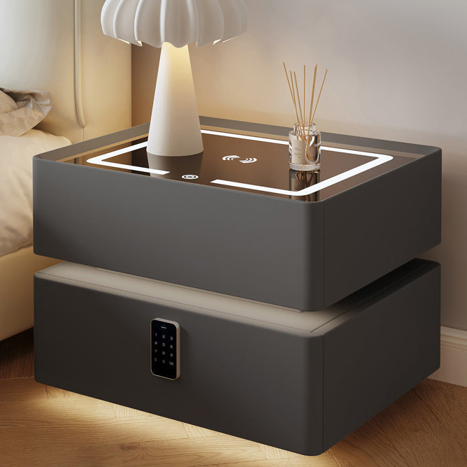 Nordic Glass Sintered Stone 2-Drawer Nightstand