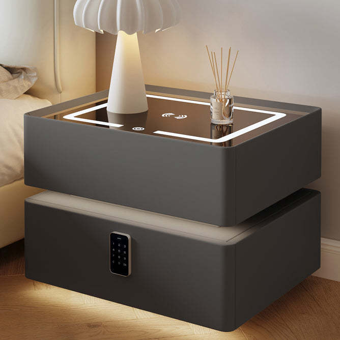 Nordic Glass Sintered Stone 2-Drawer Nightstand