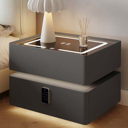Nordic Glass Sintered Stone 2-Drawer Nightstand