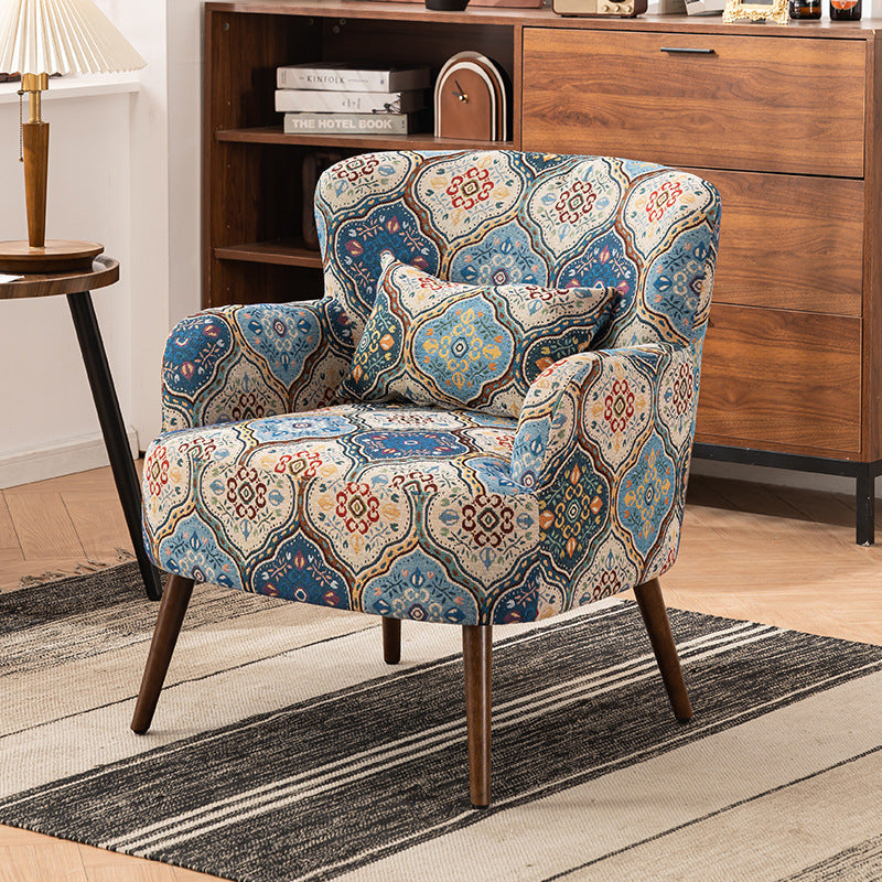 Vintage Fabric Sofa with Armrest Footrest