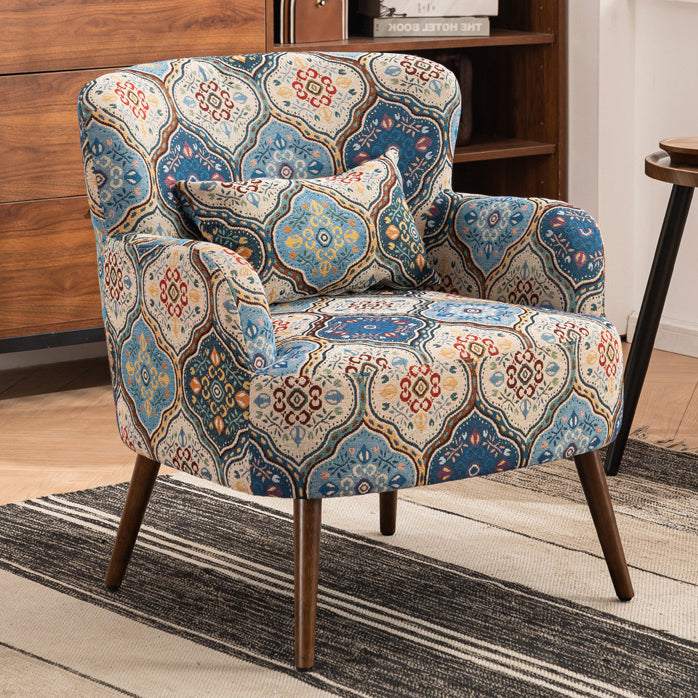 Vintage Fabric Sofa with Armrest Footrest