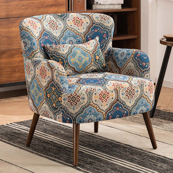 Vintage Fabric Sofa with Armrest Footrest