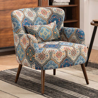 Vintage Fabric Sofa with Armrest Footrest