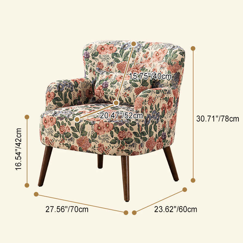 Vintage Fabric Sofa with Armrest Footrest