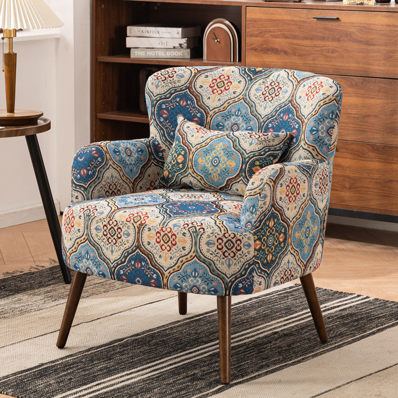 Vintage Fabric Sofa with Armrest Footrest