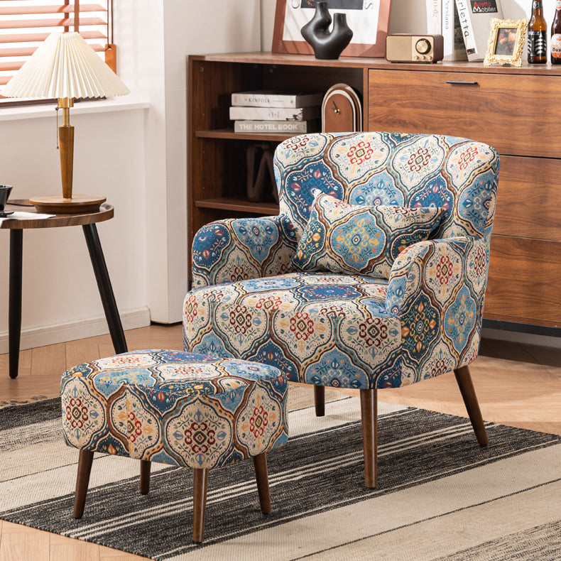 Vintage Fabric Sofa with Armrest Footrest