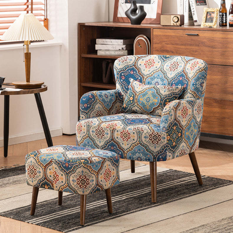 Vintage Fabric Sofa with Armrest Footrest