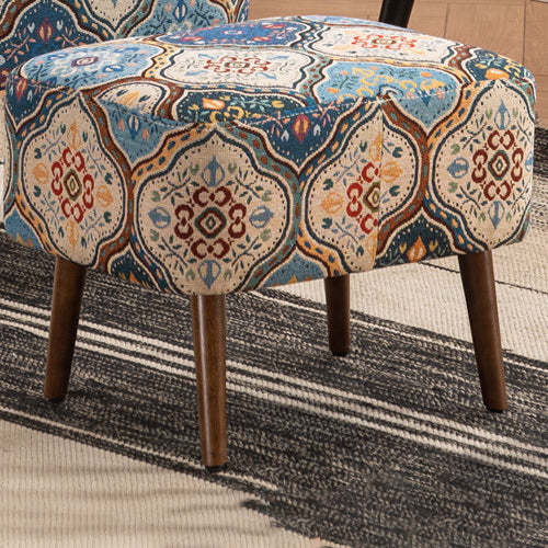 Vintage Fabric Sofa with Armrest Footrest