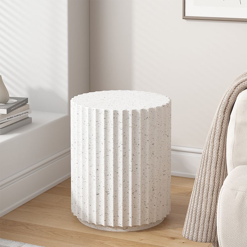 Creative cylinder side tables in cement glass