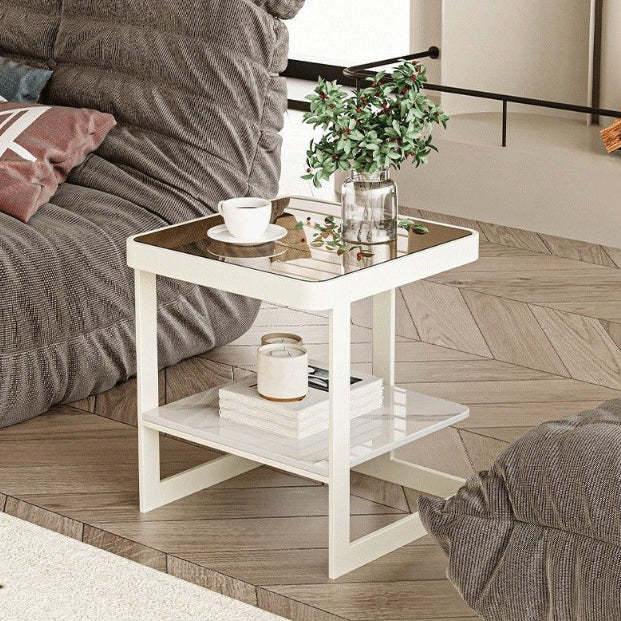 Nordic Iron Glass Coffee Table 2-Tier
