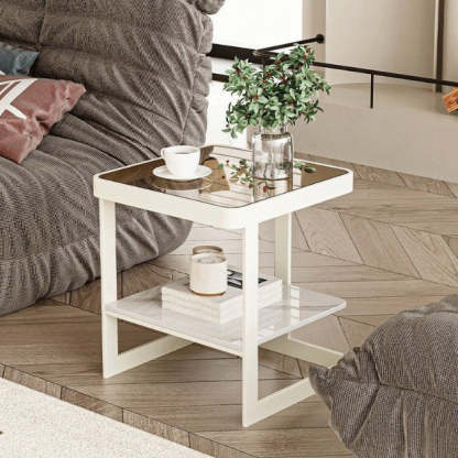 Nordic Iron Glass Coffee Table 2-Tier