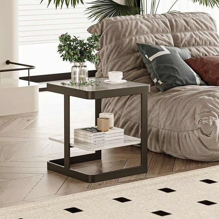 Nordic Iron Glass Coffee Table 2-Tier