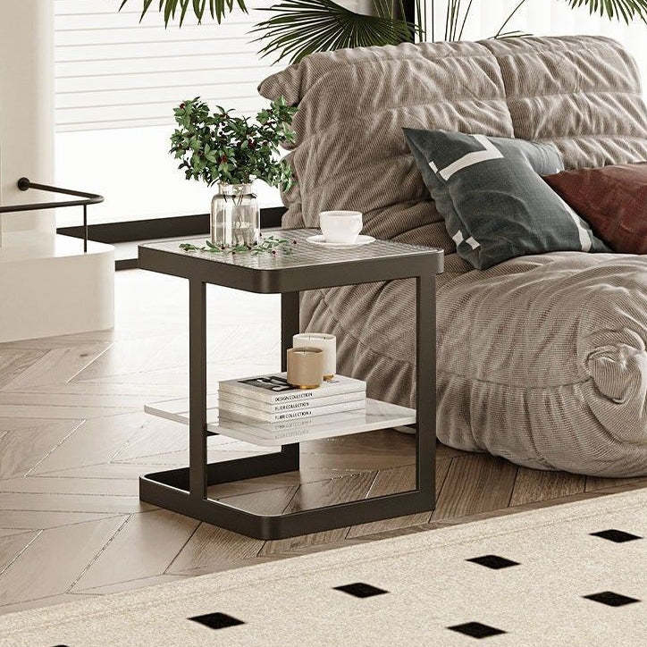 Nordic Iron Glass Coffee Table 2-Tier