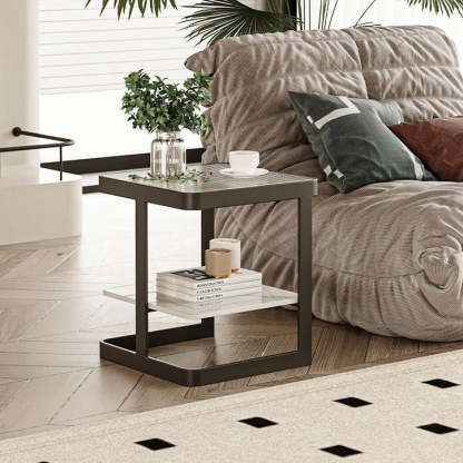 Nordic Iron Glass Coffee Table 2-Tier