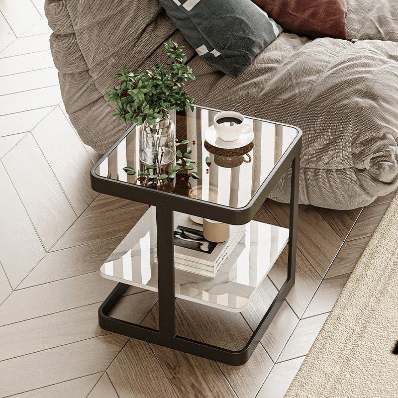 Nordic Iron Glass Coffee Table 2-Tier