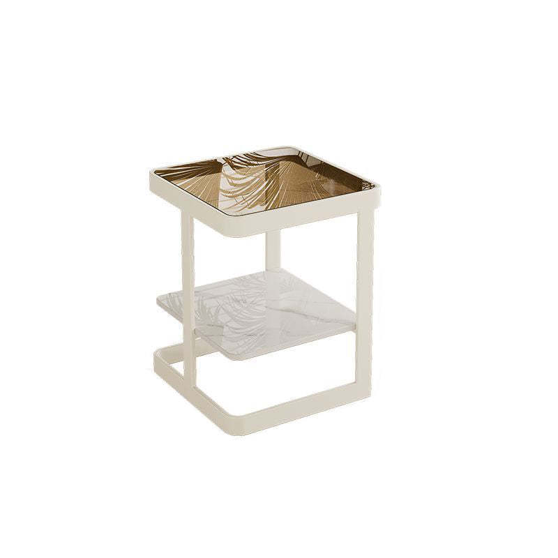 Nordic Iron Glass Coffee Table 2-Tier