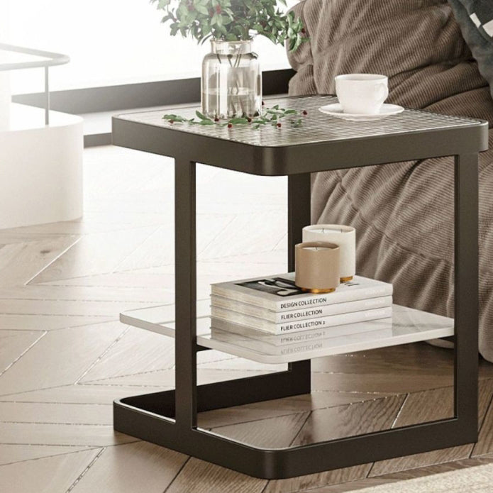 Nordic Iron Glass Coffee Table 2-Tier