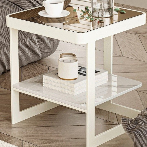Nordic Iron Glass Coffee Table 2-Tier