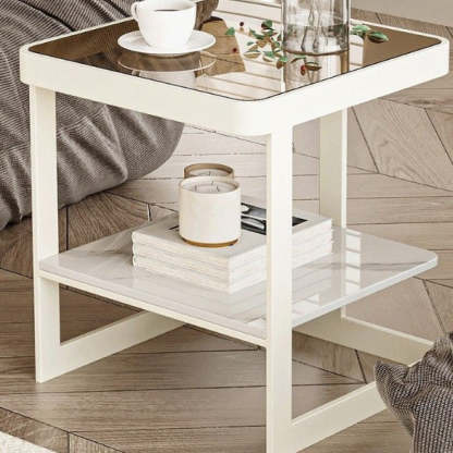 Nordic Iron Glass Coffee Table 2-Tier