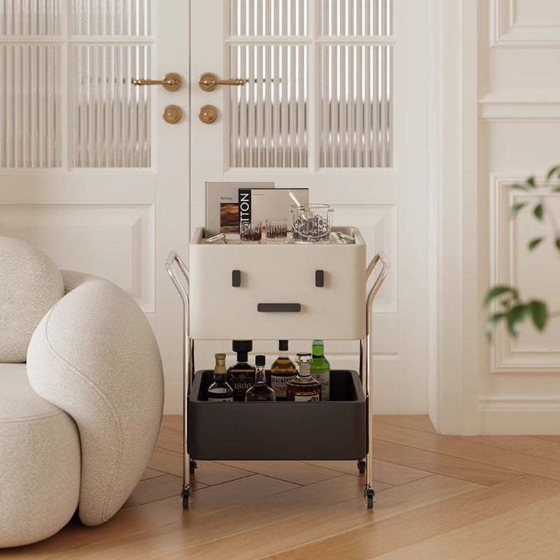 Beige steel storage stainless side tables - creative