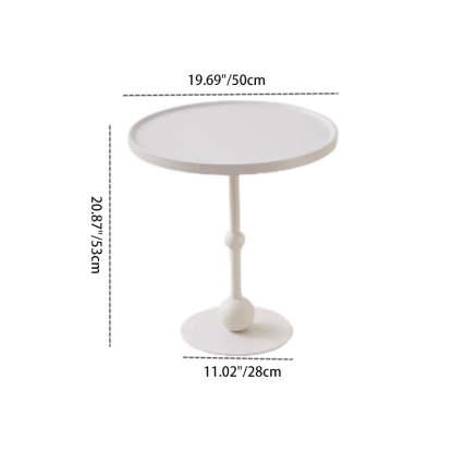 Modern Round Glass Iron Tray Side Table — Stainless Steel / Glass - Brown