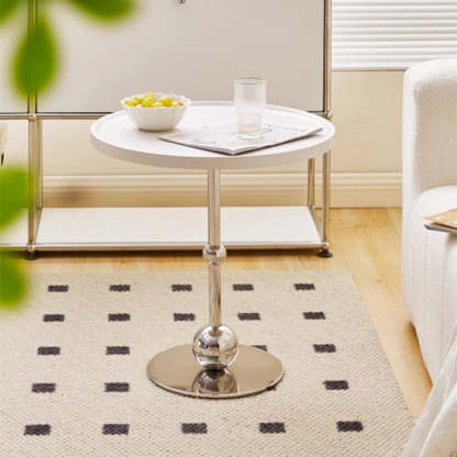 Modern Round Glass Iron Tray Side Table