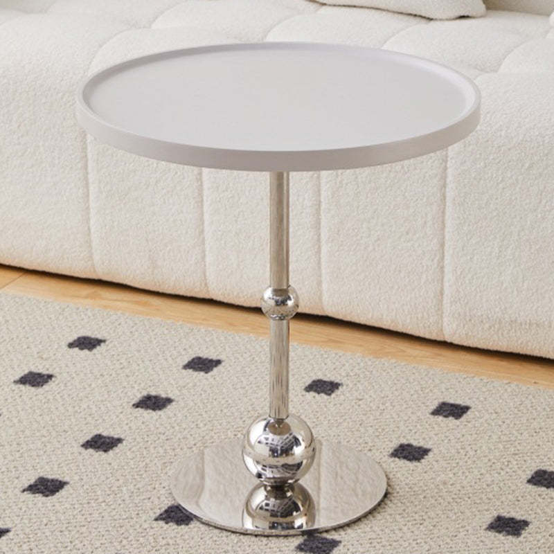 Modern Round Glass Iron Tray Side Table