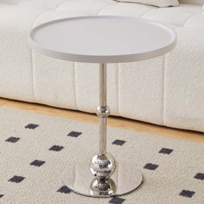 Modern Round Glass Iron Tray Side Table