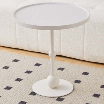 Modern Round Glass Iron Tray Side Table