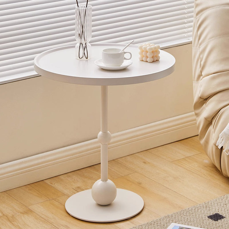 Modern Round Glass Iron Tray Side Table