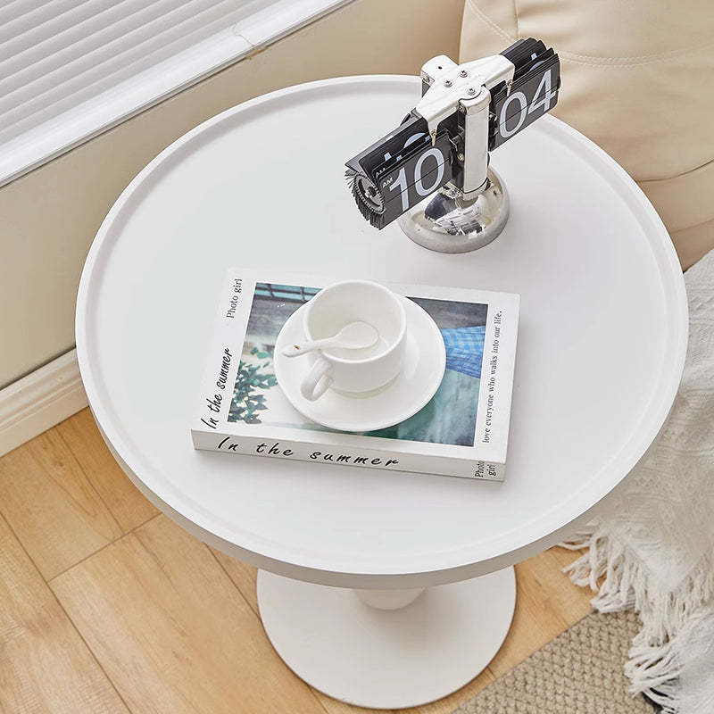 Modern Round Glass Iron Tray Side Table