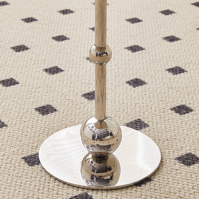 Modern Round Glass Iron Tray Side Table